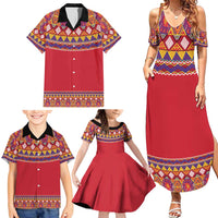 Greenland National Costumes Family Matching Summer Maxi Dress and Hawaiian Shirt Inuit Kalaallisuut style