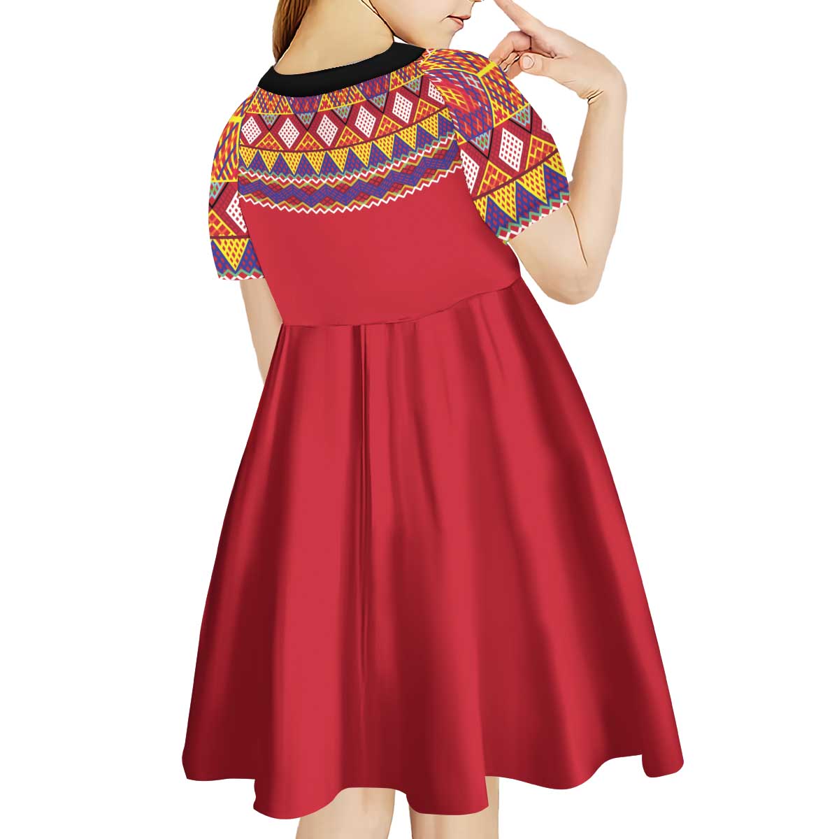 Greenland National Costumes Kid Short Sleeve Dress Inuit Kalaallisuut style