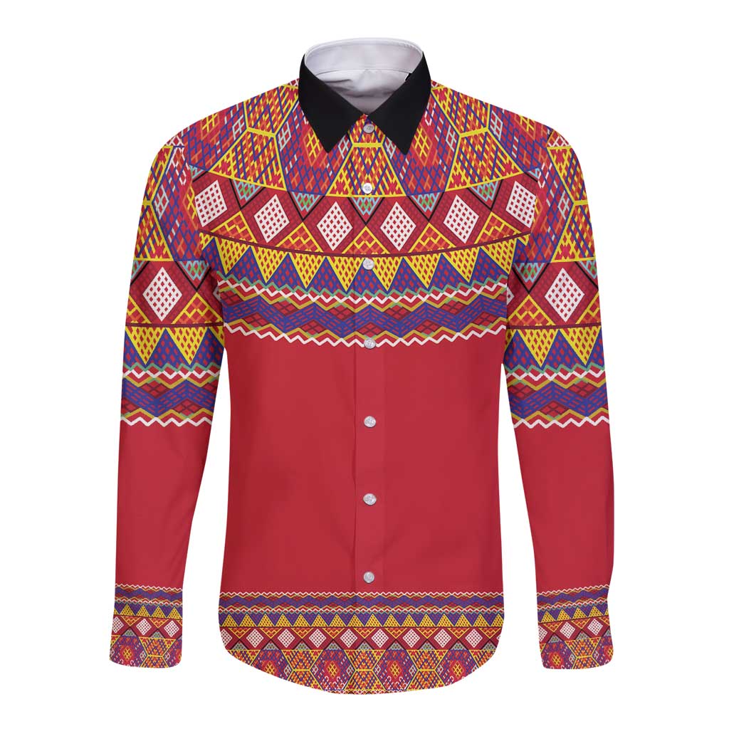 Greenland National Costumes Long Sleeve Button Shirt Inuit Kalaallisuut style