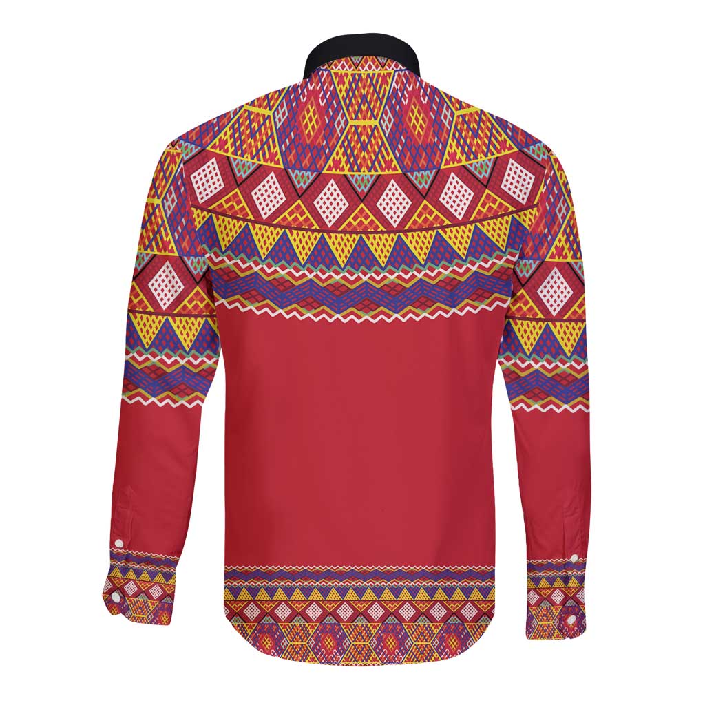 Greenland National Costumes Long Sleeve Button Shirt Inuit Kalaallisuut style