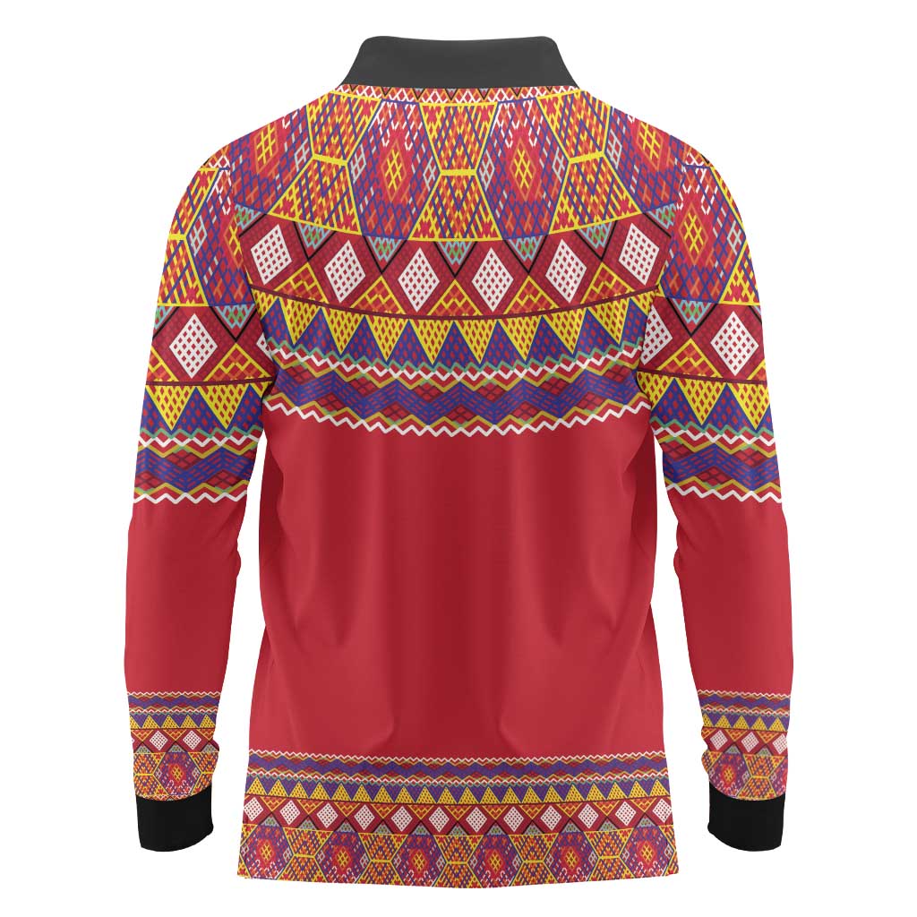 Greenland National Costumes Long Sleeve Polo Shirt Inuit Kalaallisuut style