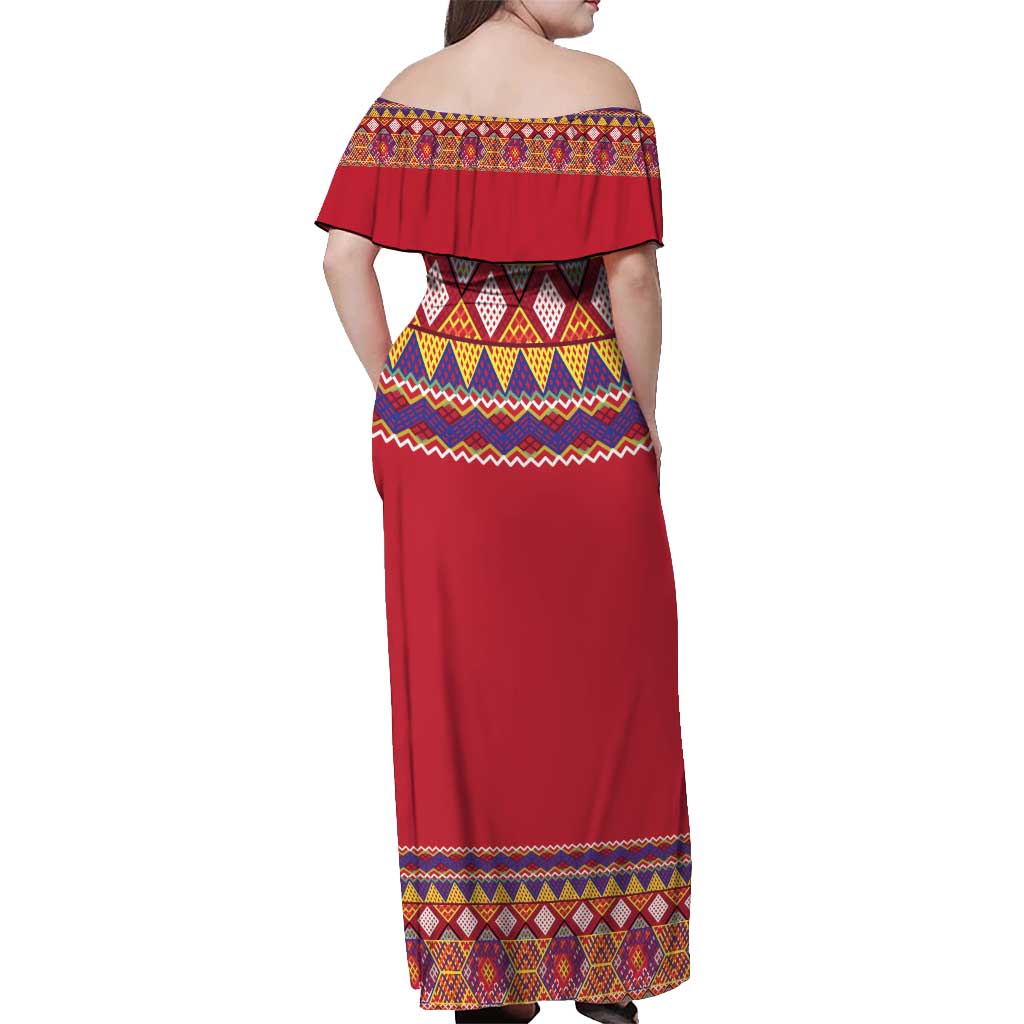 Greenland National Costumes Off Shoulder Maxi Dress Inuit Kalaallisuut style