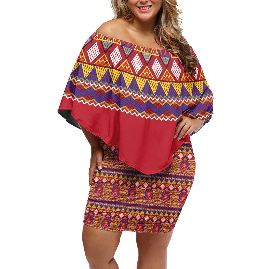 Greenland National Costumes Off Shoulder Short Dress Inuit Kalaallisuut style