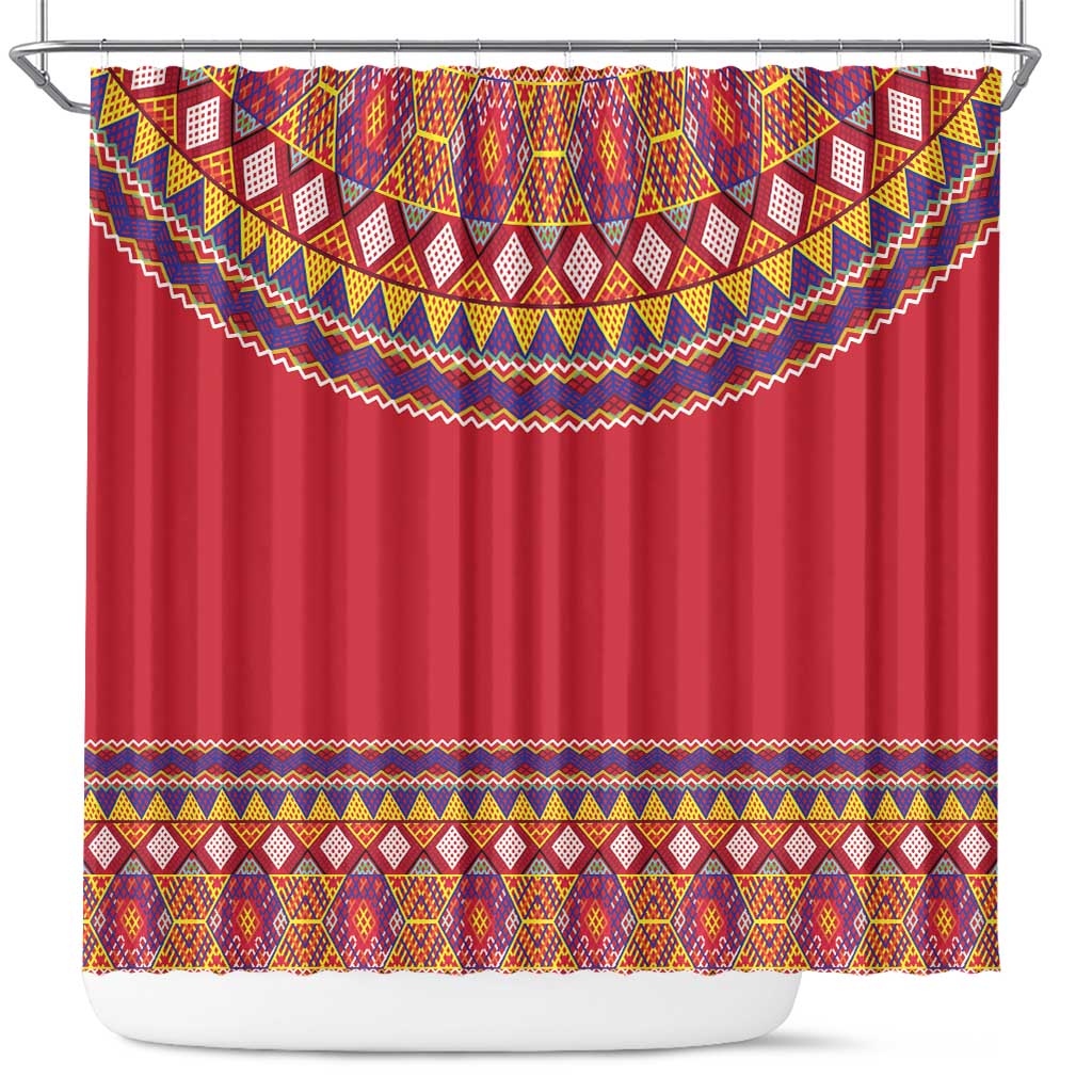 Greenland National Costumes Shower Curtain Inuit Kalaallisuut style