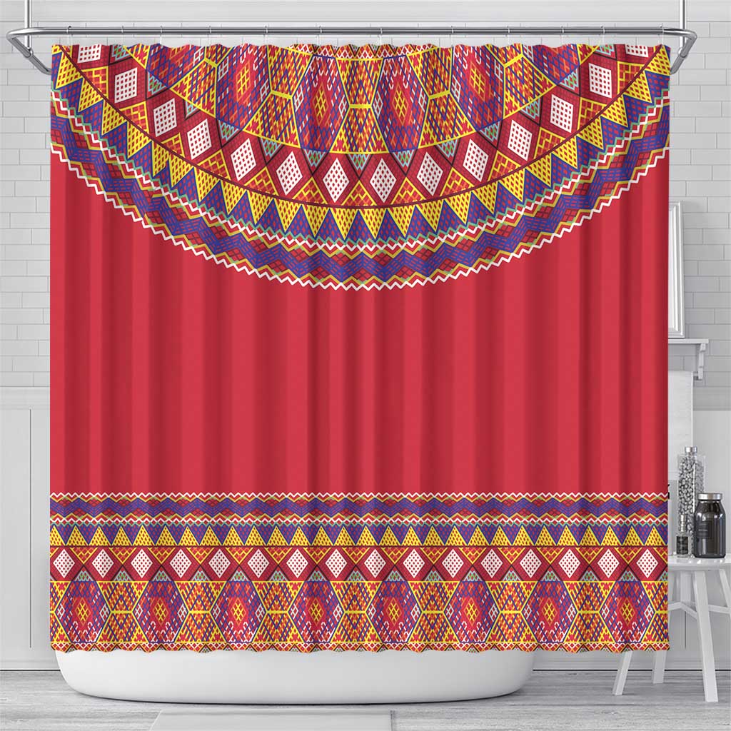 Greenland National Costumes Shower Curtain Inuit Kalaallisuut style