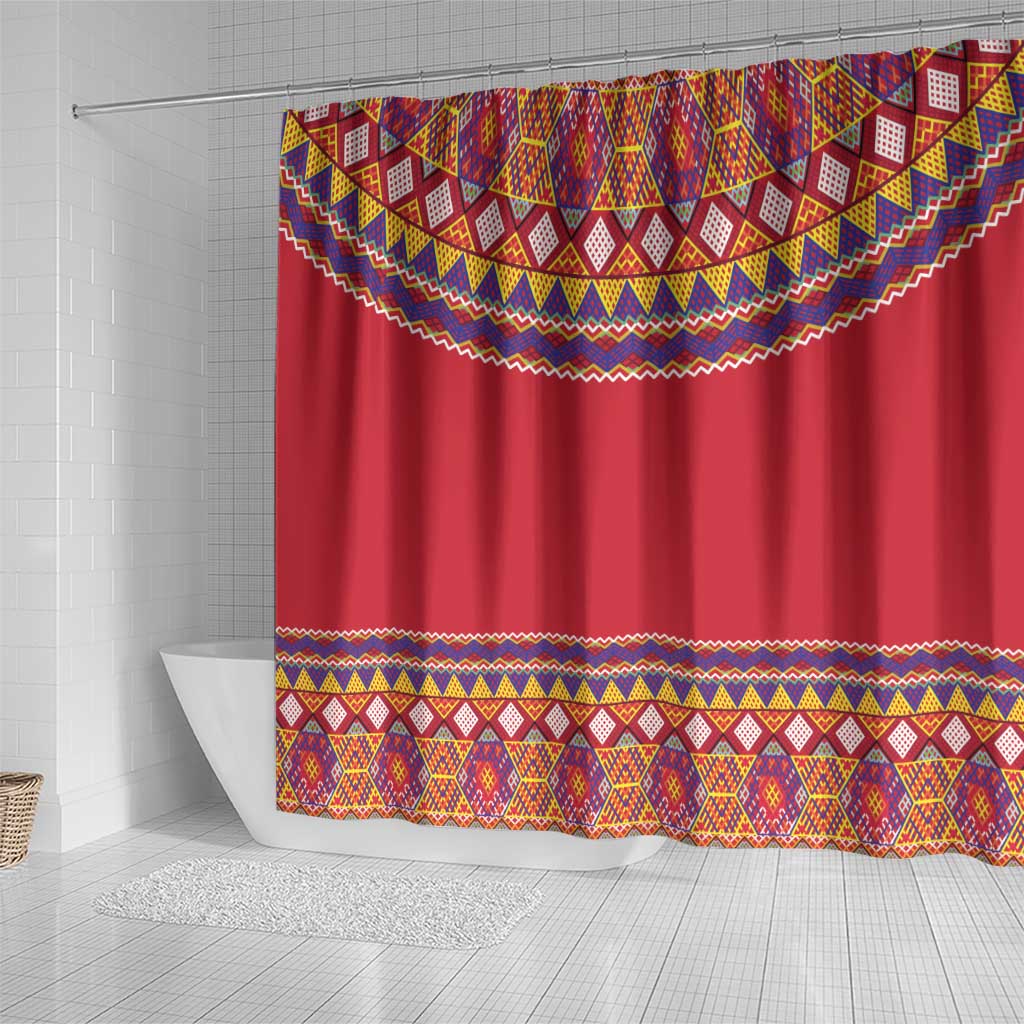 Greenland National Costumes Shower Curtain Inuit Kalaallisuut style