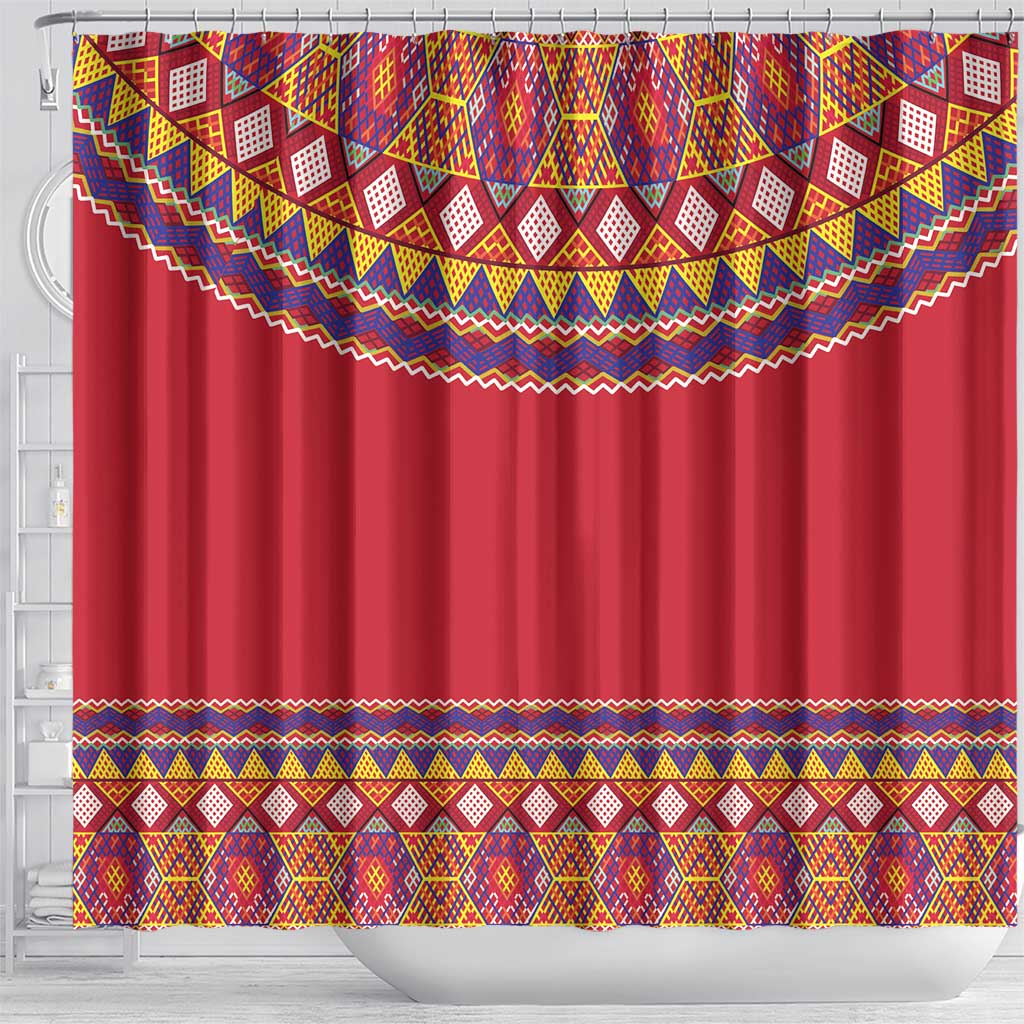 Greenland National Costumes Shower Curtain Inuit Kalaallisuut style