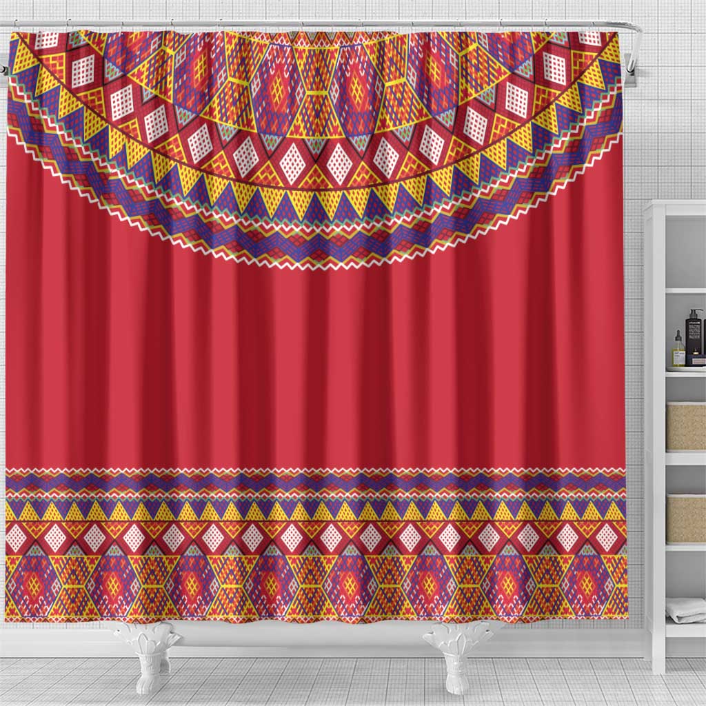 Greenland National Costumes Shower Curtain Inuit Kalaallisuut style