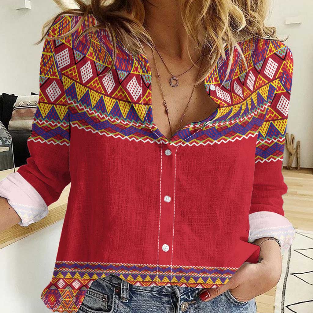 Greenland National Costumes Women Casual Shirt Inuit Kalaallisuut style