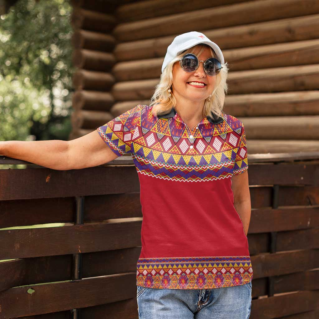 Greenland National Costumes Women Polo Shirt Inuit Kalaallisuut style