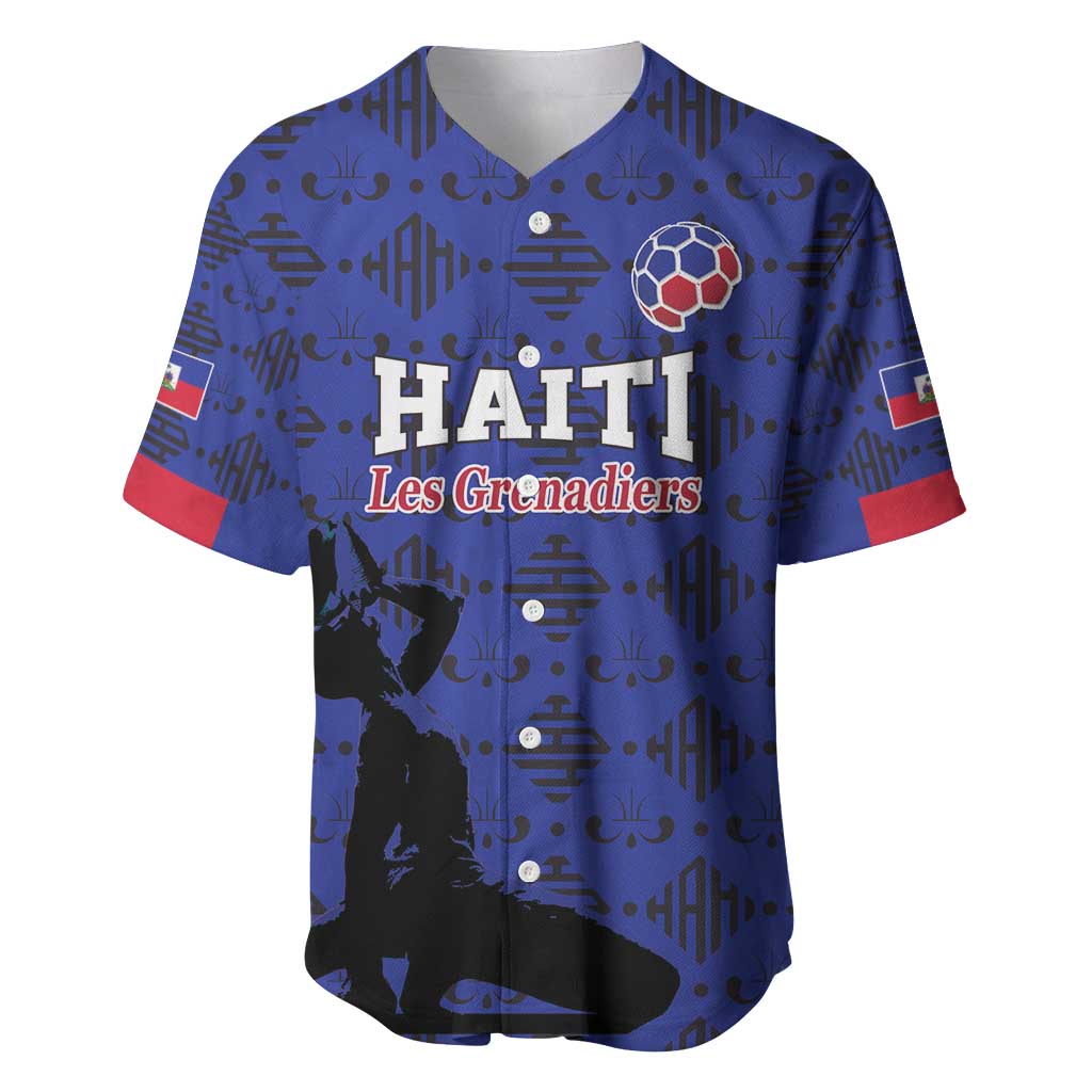 Custom Haiti Football Baseball Jersey Come on Les Grenadiers Blue Style
