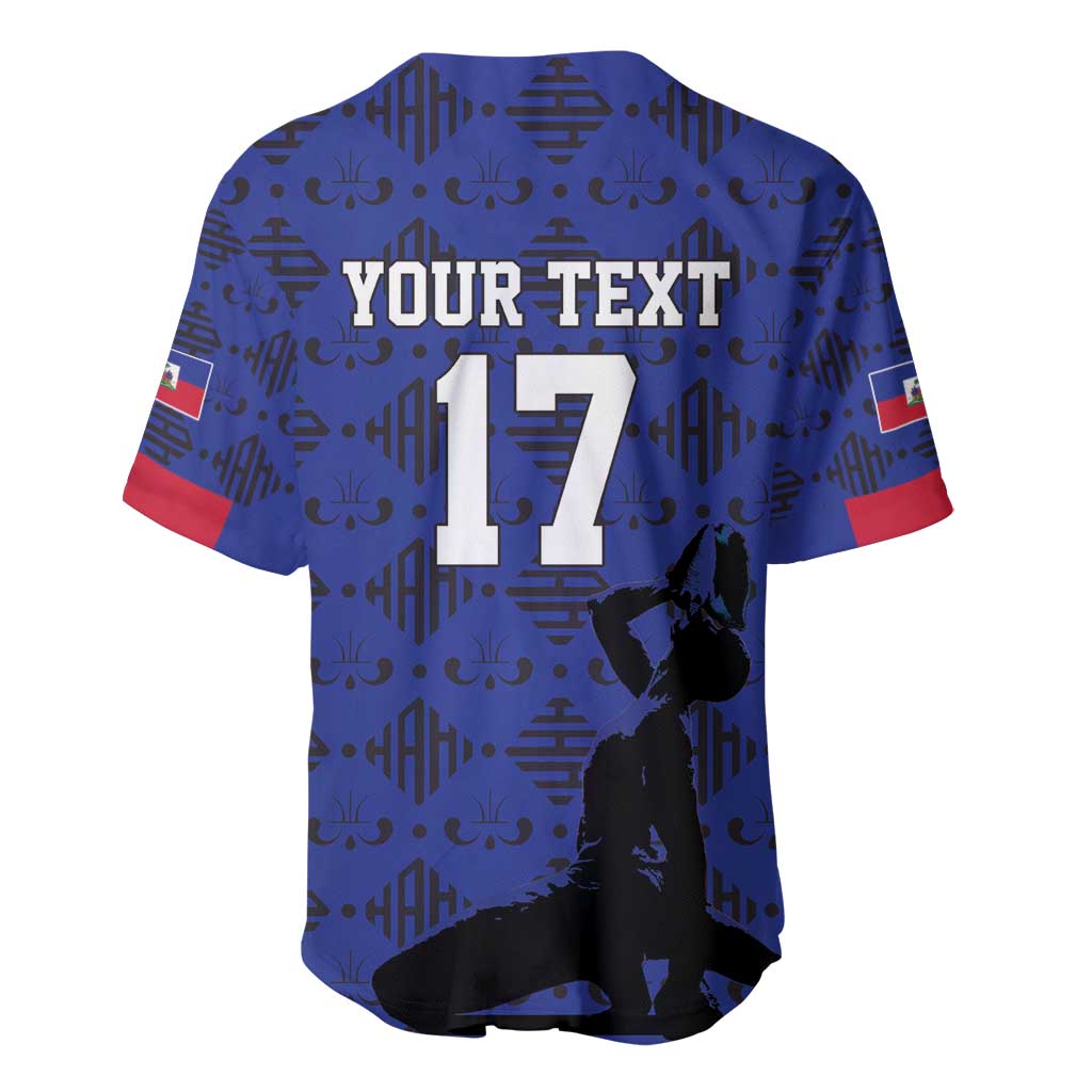 Custom Haiti Football Baseball Jersey Come on Les Grenadiers Blue Style