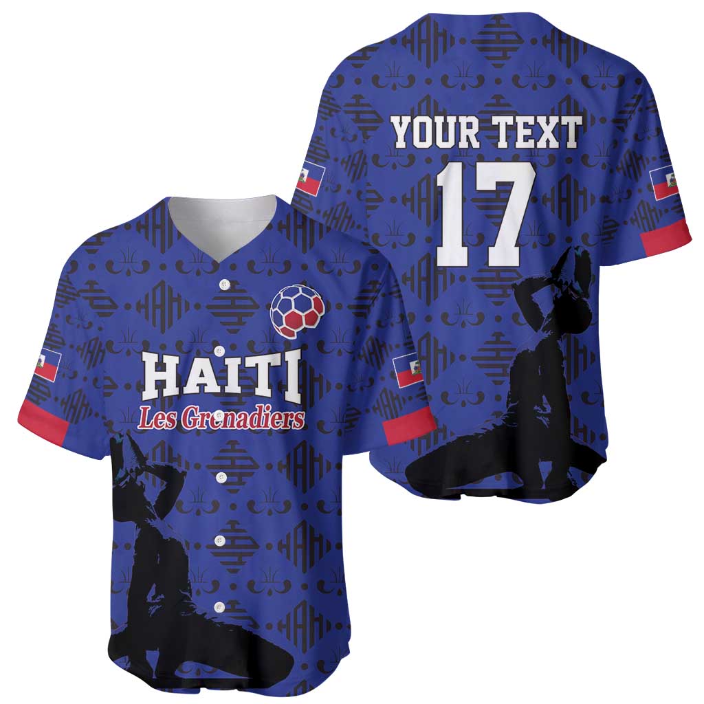 Custom Haiti Football Baseball Jersey Come on Les Grenadiers Blue Style