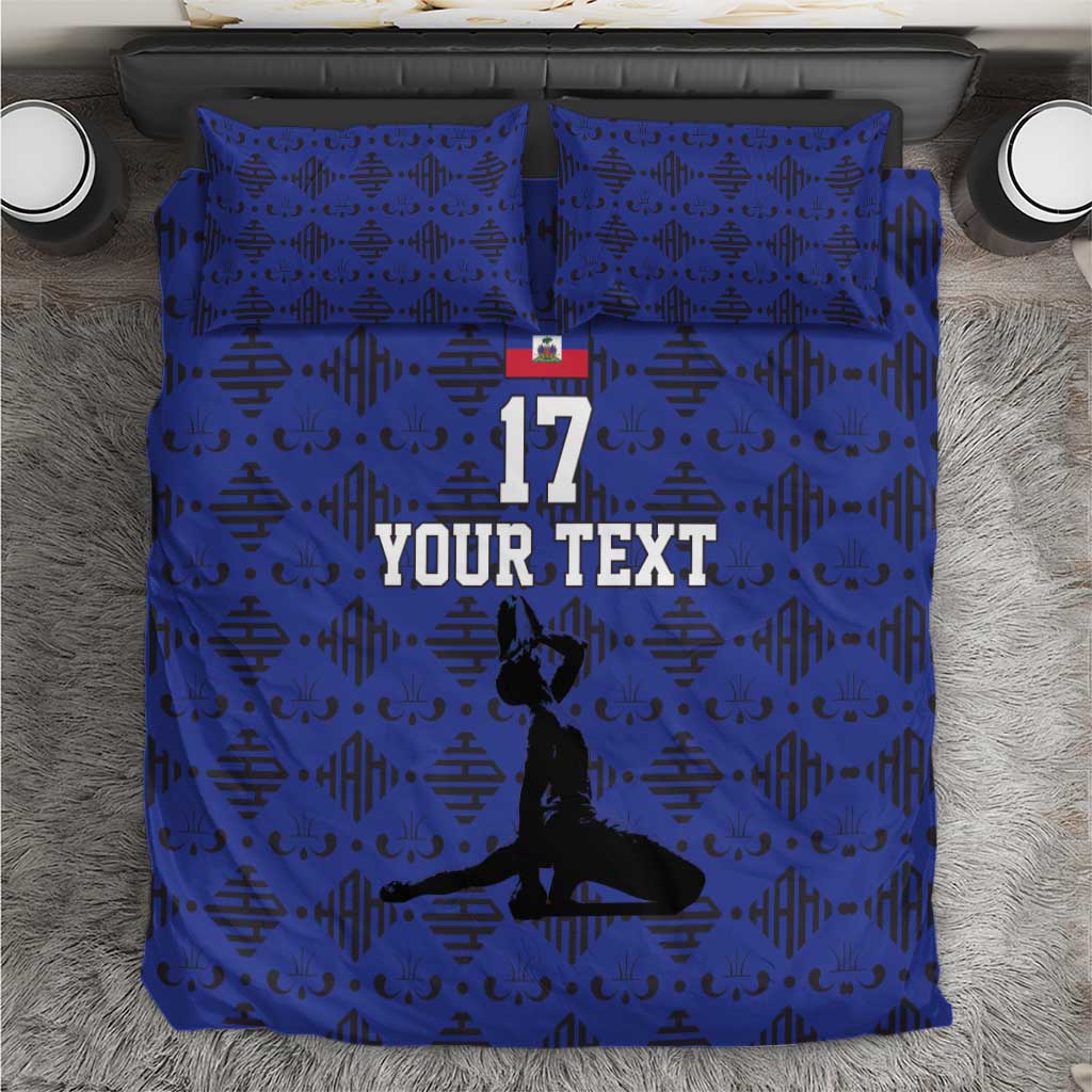 Custom Haiti Football Bedding Set Come on Les Grenadiers Blue Style