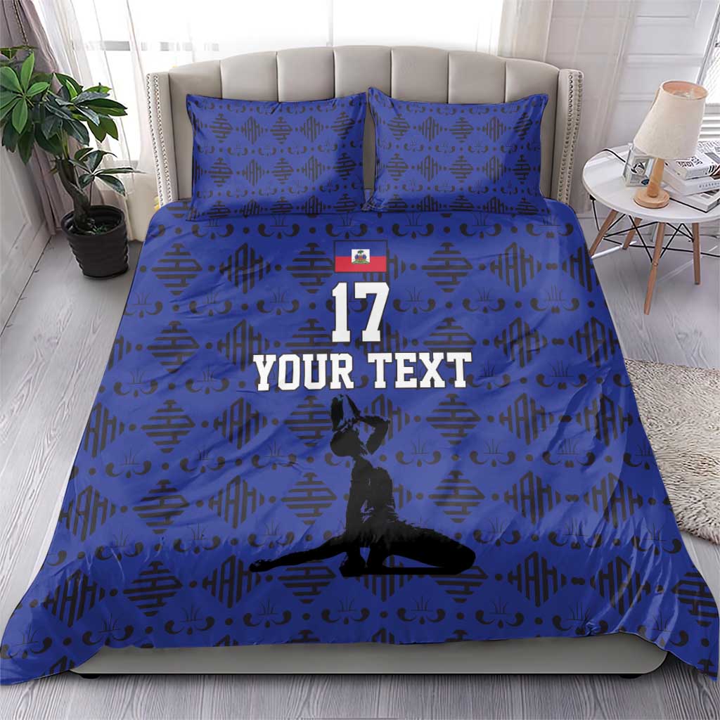 Custom Haiti Football Bedding Set Come on Les Grenadiers Blue Style