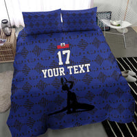 Custom Haiti Football Bedding Set Come on Les Grenadiers Blue Style