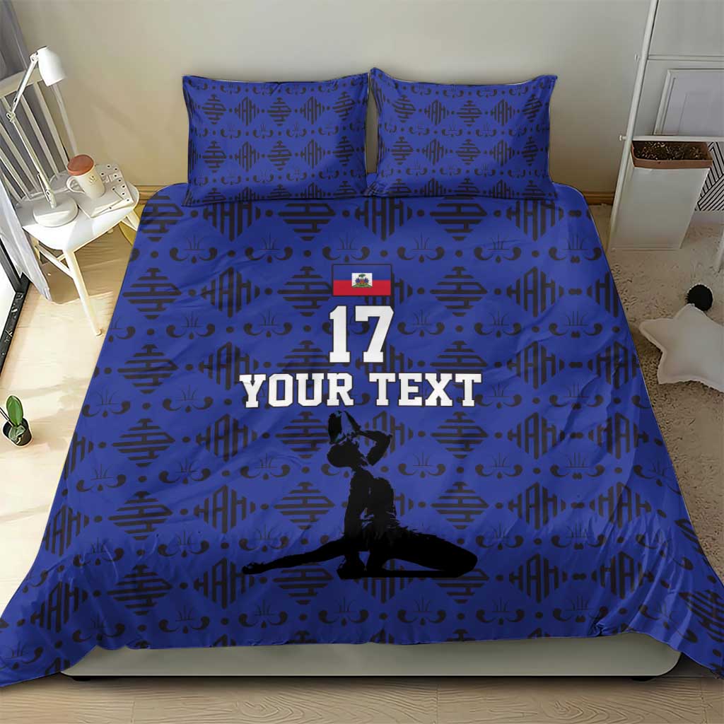 Custom Haiti Football Bedding Set Come on Les Grenadiers Blue Style