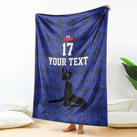 Custom Haiti Football Blanket Come on Les Grenadiers Blue Style