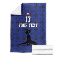 Custom Haiti Football Blanket Come on Les Grenadiers Blue Style