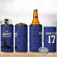 Custom Haiti Football 4 in 1 Can Cooler Tumbler Come on Les Grenadiers Blue Style