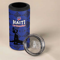 Custom Haiti Football 4 in 1 Can Cooler Tumbler Come on Les Grenadiers Blue Style