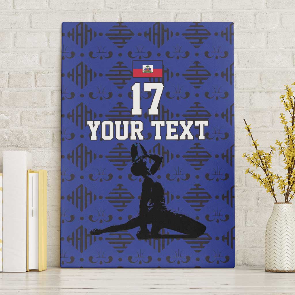 Custom Haiti Football Canvas Wall Art Come on Les Grenadiers Blue Style