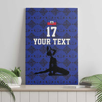 Custom Haiti Football Canvas Wall Art Come on Les Grenadiers Blue Style