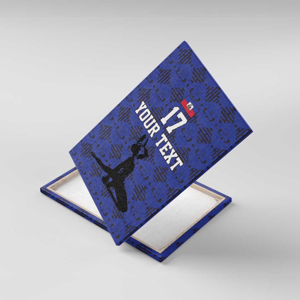 Custom Haiti Football Canvas Wall Art Come on Les Grenadiers Blue Style