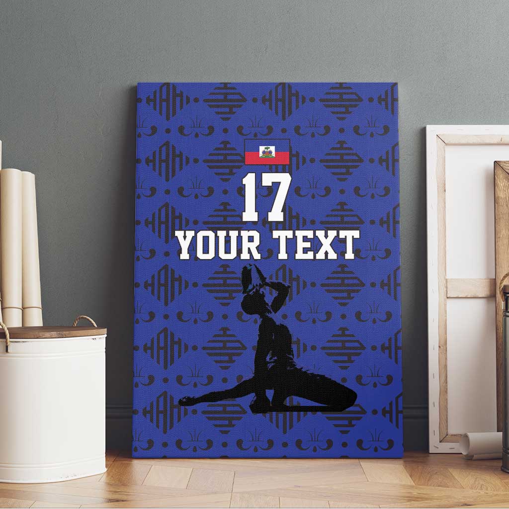 Custom Haiti Football Canvas Wall Art Come on Les Grenadiers Blue Style
