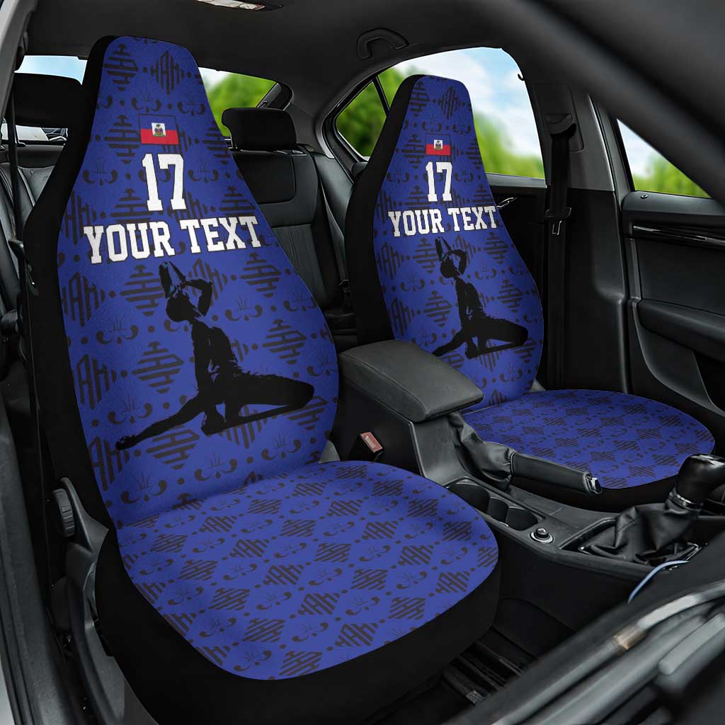 Custom Haiti Football Car Seat Cover Come on Les Grenadiers Blue Style