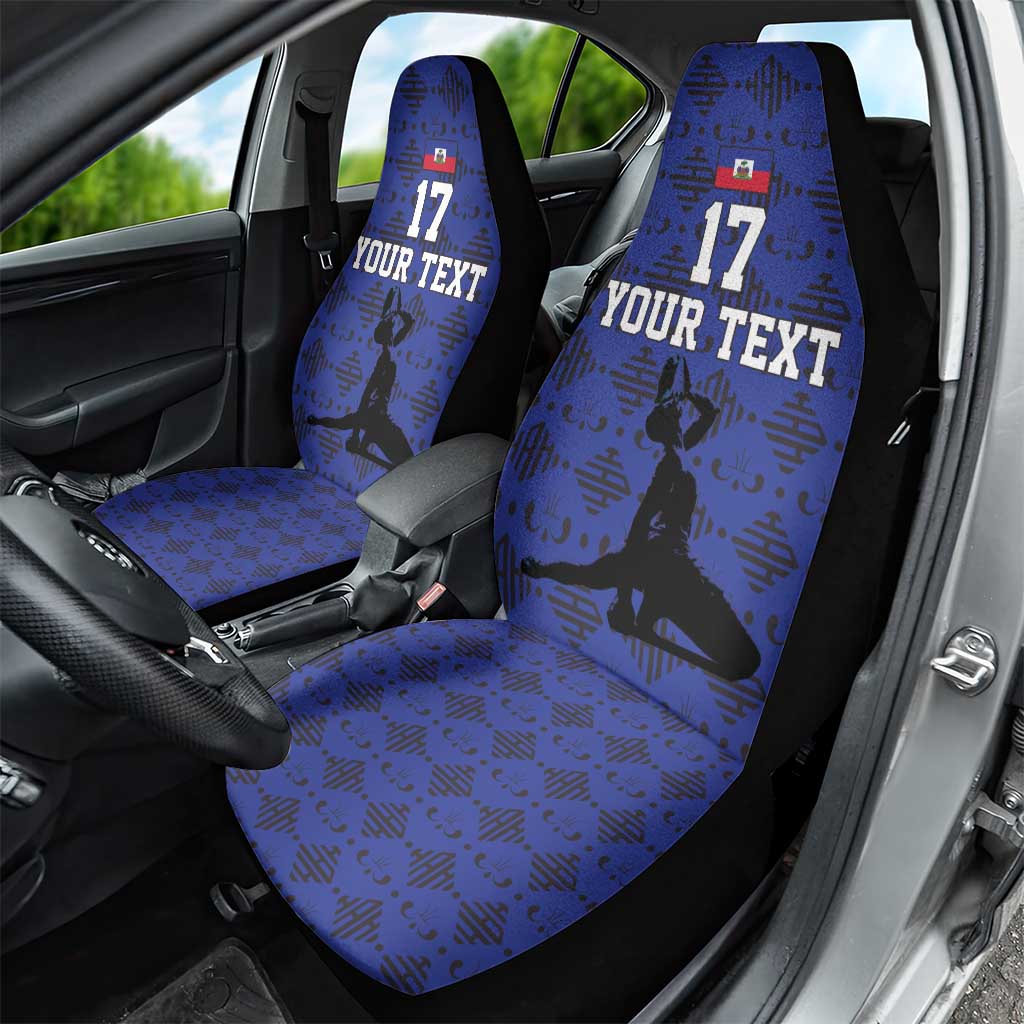 Custom Haiti Football Car Seat Cover Come on Les Grenadiers Blue Style