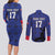 Custom Haiti Football Couples Matching Long Sleeve Bodycon Dress and Long Sleeve Button Shirt Come on Les Grenadiers Blue Style