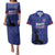 Custom Haiti Football Couples Matching Puletasi and Hawaiian Shirt Come on Les Grenadiers Blue Style