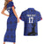 Custom Haiti Football Couples Matching Short Sleeve Bodycon Dress and Hawaiian Shirt Come on Les Grenadiers Blue Style