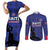 Custom Haiti Football Couples Matching Short Sleeve Bodycon Dress and Long Sleeve Button Shirt Come on Les Grenadiers Blue Style
