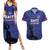 Custom Haiti Football Couples Matching Summer Maxi Dress and Hawaiian Shirt Come on Les Grenadiers Blue Style
