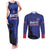 Custom Haiti Football Couples Matching Tank Maxi Dress and Long Sleeve Button Shirt Come on Les Grenadiers Blue Style