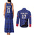Custom Haiti Football Couples Matching Tank Maxi Dress and Long Sleeve Button Shirt Come on Les Grenadiers Blue Style