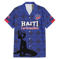 Custom Haiti Football Family Matching Mermaid Dress and Hawaiian Shirt Come on Les Grenadiers Blue Style