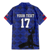 Custom Haiti Football Family Matching Mermaid Dress and Hawaiian Shirt Come on Les Grenadiers Blue Style