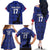 Custom Haiti Football Family Matching Off The Shoulder Long Sleeve Dress and Hawaiian Shirt Come on Les Grenadiers Blue Style
