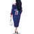 Custom Haiti Football Family Matching Off The Shoulder Long Sleeve Dress and Hawaiian Shirt Come on Les Grenadiers Blue Style