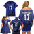 Custom Haiti Football Family Matching Off Shoulder Short Dress and Hawaiian Shirt Come on Les Grenadiers Blue Style