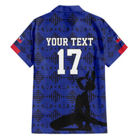 Custom Haiti Football Family Matching Summer Maxi Dress and Hawaiian Shirt Come on Les Grenadiers Blue Style