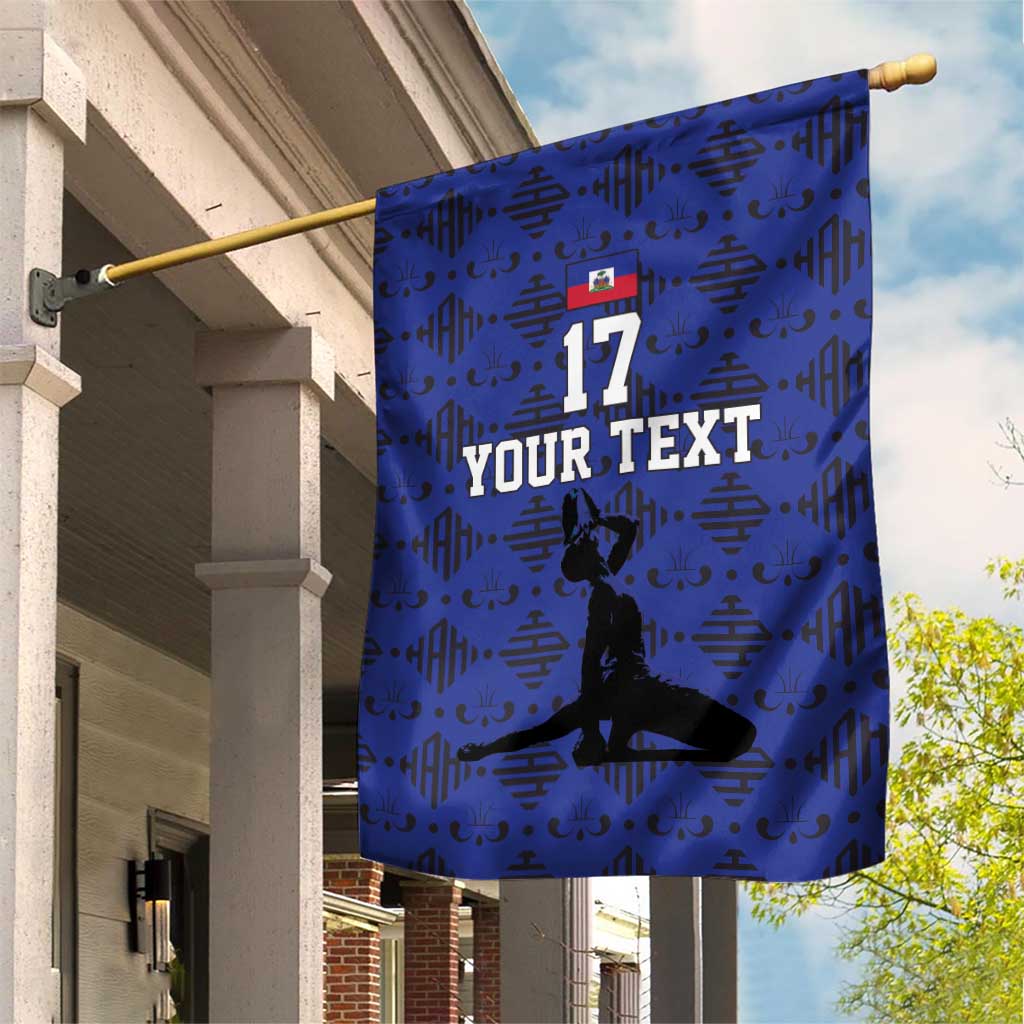 Custom Haiti Football Garden Flag Come on Les Grenadiers Blue Style