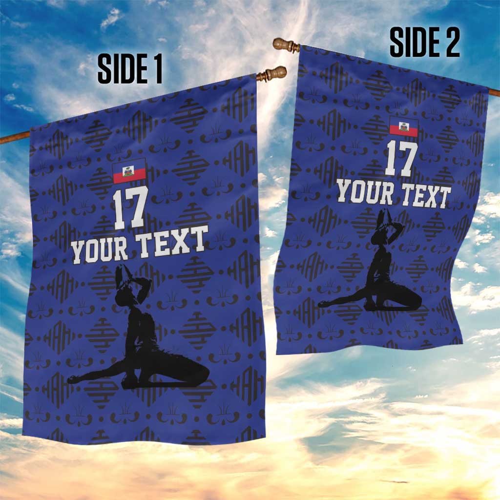 Custom Haiti Football Garden Flag Come on Les Grenadiers Blue Style