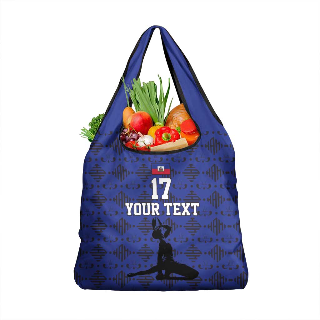 Custom Haiti Football Grocery Bag Come on Les Grenadiers Blue Style