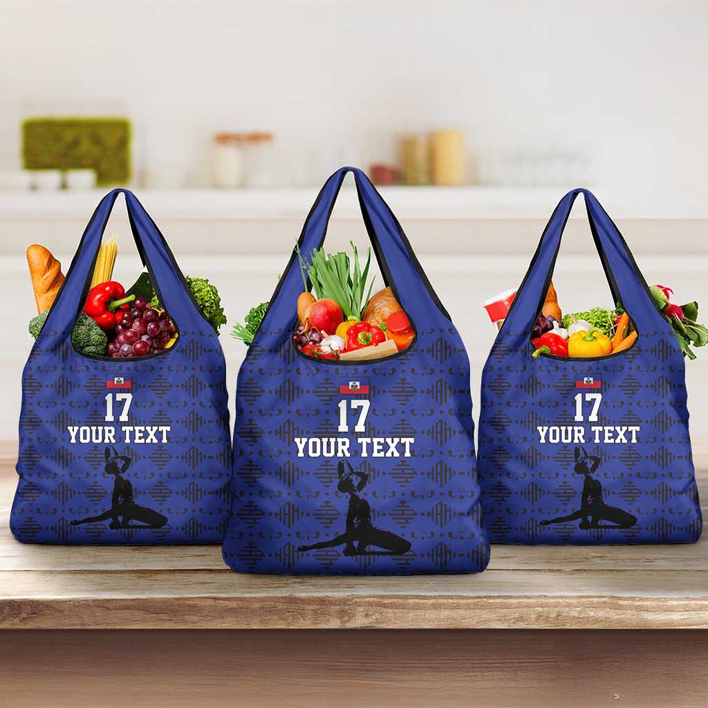 Custom Haiti Football Grocery Bag Come on Les Grenadiers Blue Style