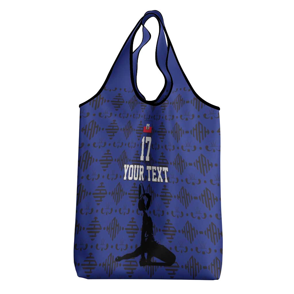 Custom Haiti Football Grocery Bag Come on Les Grenadiers Blue Style