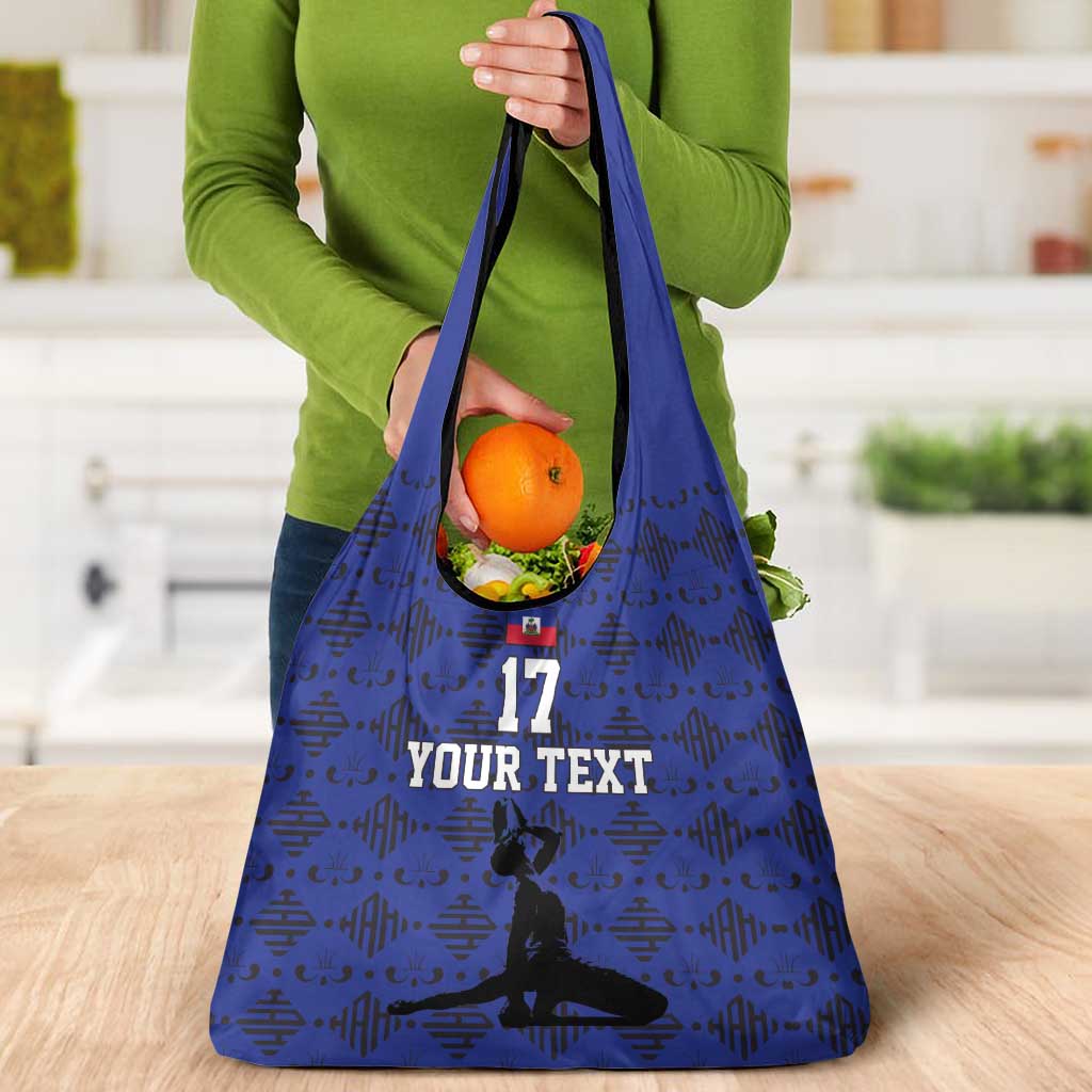 Custom Haiti Football Grocery Bag Come on Les Grenadiers Blue Style